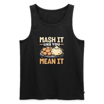 Taters Over Haters Kartoffel - Männer Premium Bio Tank Top - Schwarz - Vorne - Michal (187cm)