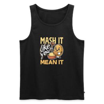 Taters Over Haters Kartoffel - Männer Premium Bio Tank Top - Schwarz - Vorne - Michal (187cm)