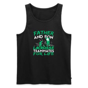 Father and Son Lacrosse Teammates for Life Bonding - Men's Premium Organic Tank Top - black - Front - Michal (187cm)