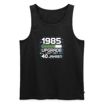 1985 Upgrade Läuft Seit 40 Jahren - Männer Premium Bio Tank Top - Schwarz - Vorne - AI Model Male 178 light (178cm)
