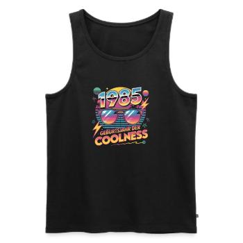 1985 Geburtstag der Coolness - Männer Premium Bio Tank Top - Schwarz - Vorne - Michal (187cm)