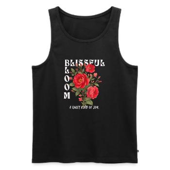Blissful Bloom – Paix et beauté combinées - Débardeur bio Premium Homme - noir - Devant - AI Model Male 178 light (178cm)