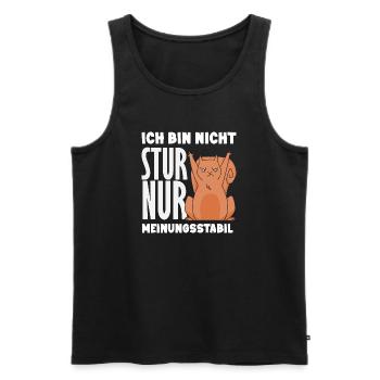 Not stubborn, just stable in opinion - Men's Premium Organic Tank Top - black - Front - AI Model Male 178 light (178cm)
