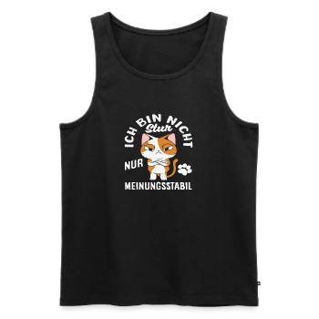 Not stubborn, just stable in opinion - Men's Premium Organic Tank Top - black - Front - AI Model Male 178 light (178cm)
