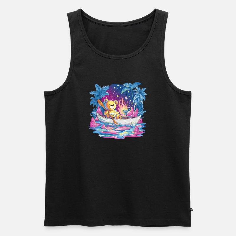 Teddy Boottraum Unter Sternenhimmel - Männer Premium Bio Tank Top - Schwarz