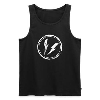 Flash - Männer Premium Bio Tank Top - Schwarz - Vorne - AI Model Male 178 light (178cm)