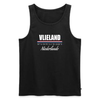 Vlieland - Männer Premium Bio Tank Top - Schwarz - Vorne - AI Model Male 178 light (178cm)