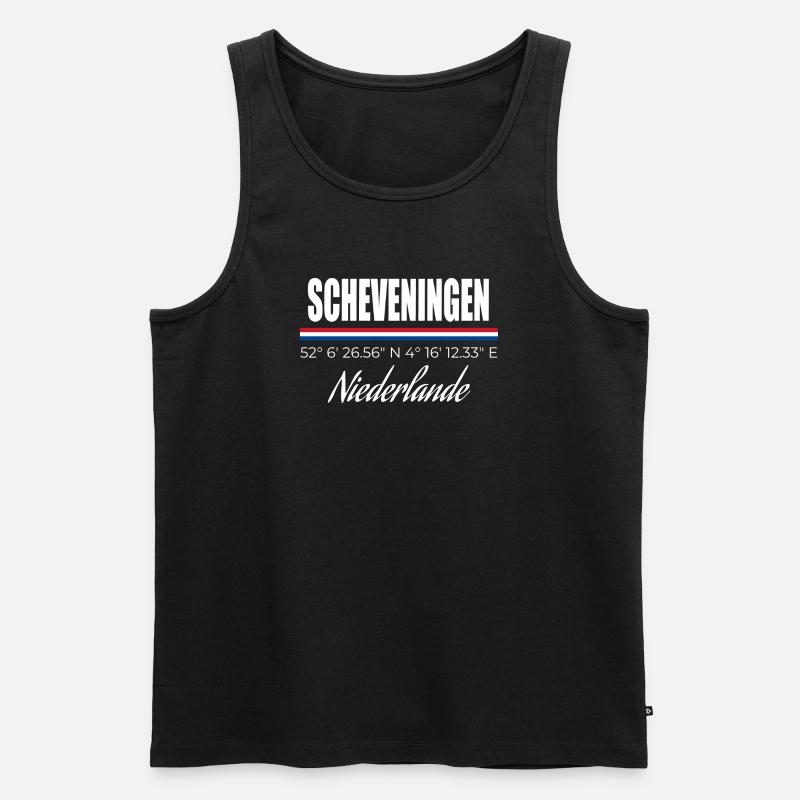 Scheveningen - Männer Premium Bio Tank Top - Schwarz