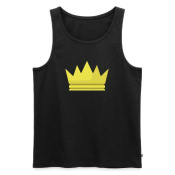 Krone - Männer Premium Bio Tank Top - Schwarz - Vorne - Michal (187cm)