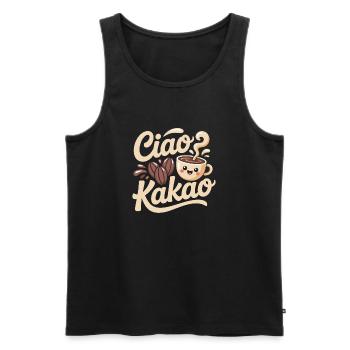 Ciao Cocoa Hot Chocolate Hot Chocolate Goodbye - Men's Premium Organic Tank Top - black - Front - AI Model Male 178 light (178cm)