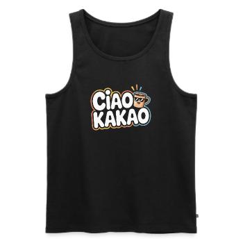Ciao Cocoa Hot Chocolate Hot Chocolate Goodbye - Men's Premium Organic Tank Top - black - Front - AI Model Male 178 light (178cm)