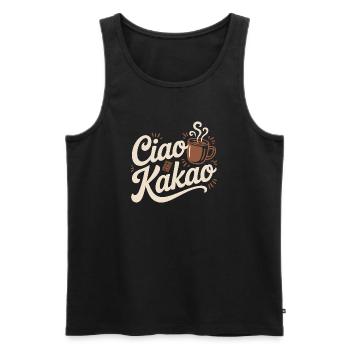 Ciao Cocoa Hot Chocolate Hot Chocolate Goodbye - Men's Premium Organic Tank Top - black - Front - AI Model Male 178 light (178cm)