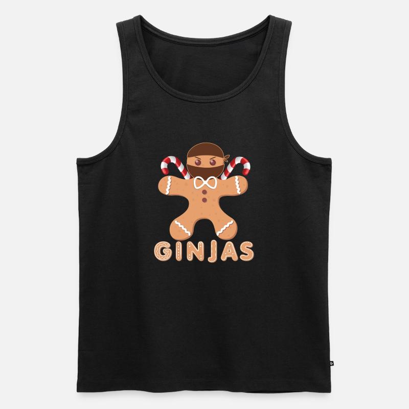 Maskierter Gingerbread mit Zuckerguss - Männer Premium Bio Tank Top - Schwarz