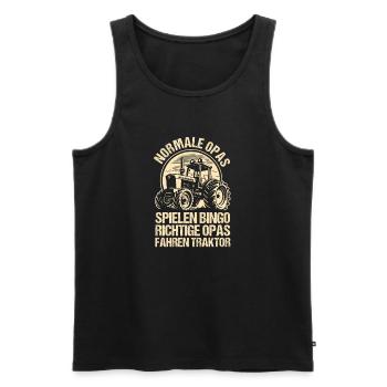 Landwirt Bauernhof Farmer Bauer Opa Großvater Trak - Männer Premium Bio Tank Top - Schwarz - Vorne - Michal (187cm)