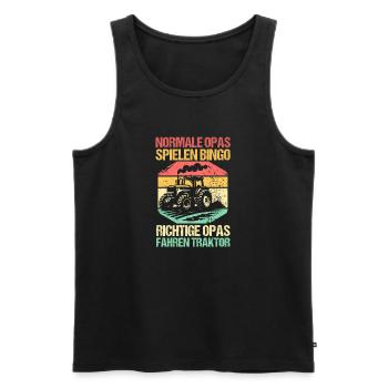 Landwirt Bauernhof Farmer Bauer Opa Großvater Trak - Männer Premium Bio Tank Top - Schwarz - Vorne - Michal (187cm)