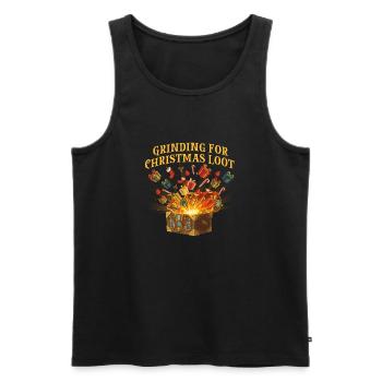 Broyage Pour Noël Butin RPG Gamer Vacances - Débardeur bio Premium Homme - noir - Devant - Michal (187cm)