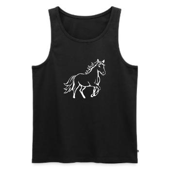 Chevaux T-shirt Cadeau Cavalier - Débardeur bio Premium Homme - noir - Devant - Michal (187cm)
