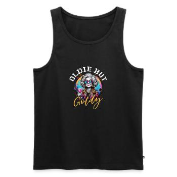 Oldie But Goldy Stark Und Stilvoll - Männer Premium Bio Tank Top - Schwarz - Vorne - AI Model Male 178 light (178cm)