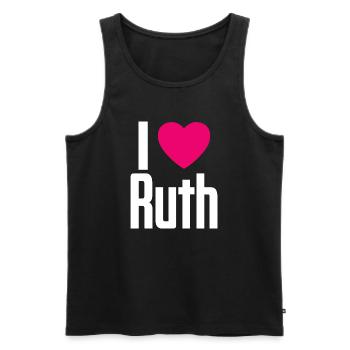 I Love Ruth Pinkes Herz Ich liebe Ruth - Männer Premium Bio Tank Top - Schwarz - Vorne - Michal (187cm)