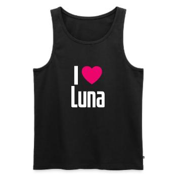 I Love Luna Pink Heart I Love Luna - Men's Premium Organic Tank Top - black - Front - AI Model Male 178 light (178cm)