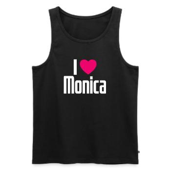 I Love Monica Pink Heart I Love Monica - Men's Premium Organic Tank Top - black - Front - AI Model Male 178 light (178cm)