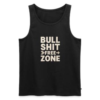 Bullshit Free Zone - Men's Premium Organic Tank Top - black - Front - AI Model Male 178 light (178cm)
