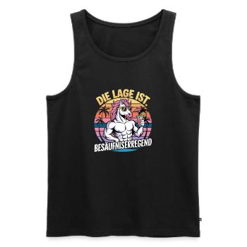 The location is drunken Unicorn Summer - Men's Premium Organic Tank Top - black - Front - Michal (187cm)