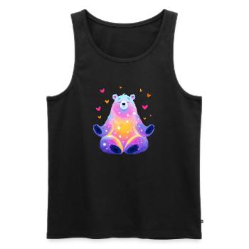 Rainbow Bear - Men's Premium Organic Tank Top - black - Front - AI Model Male 178 light (178cm)