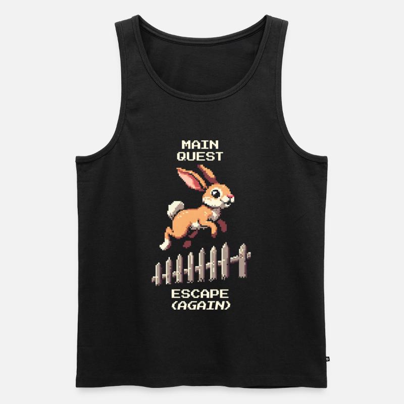 Main Quest Escape | Hasen Ausbruchswitz - Männer Premium Bio Tank Top - Schwarz