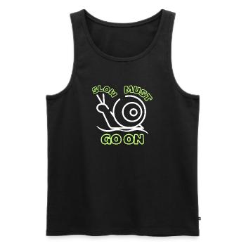 Langsam muss weitergehen - Männer Premium Bio Tank Top - Schwarz - Vorne - AI Model Male 178 light (178cm)