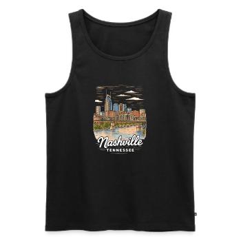 Nashville Tennessee - Männer Premium Bio Tank Top - Schwarz - Vorne - Michal (187cm)