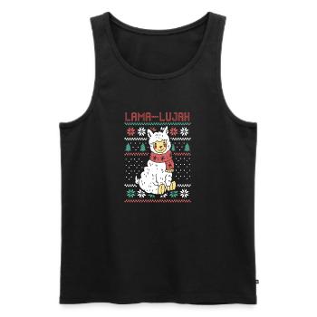 Père Noël Lama Noël Noël - Débardeur bio Premium Homme - noir - Devant - Michal (187cm)