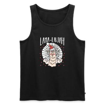 Père Noël Lama Noël Noël - Débardeur bio Premium Homme - noir - Devant - Michal (187cm)