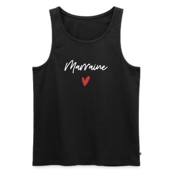 Marraine coeur idée cadeau - Débardeur bio Premium Homme - noir - Devant - Michal (187cm)