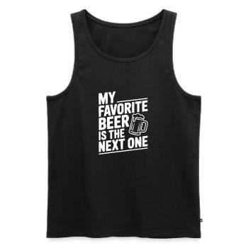 Mein Lieblingsbier ist das nächste - Männer Premium Bio Tank Top - Schwarz - Vorne - Michal (187cm)