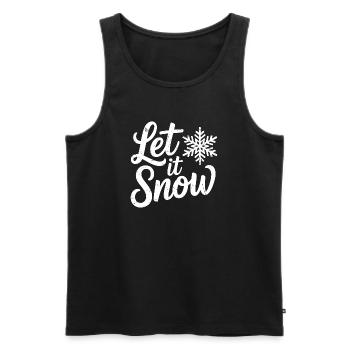 Lass es schneien Weihnachten Schneeflocke - Männer Premium Bio Tank Top - Schwarz - Vorne - AI Model Male 178 light (178cm)