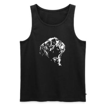 Shih Tzu Silhouette Chien Portrait Wilsigns - Débardeur bio Premium Homme - noir - Devant - Michal (187cm)