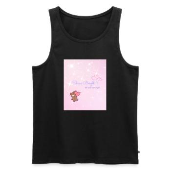 Shine Bright – Be Your Own Light - Männer Premium Bio Tank Top - Schwarz - Vorne - AI Model Male 178 light (178cm)