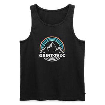 Mount Grintovec - Men's Premium Organic Tank Top - black - Front - AI Model Male 178 light (178cm)