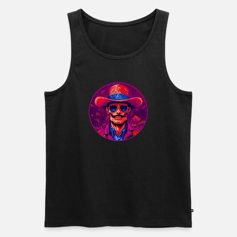 Bronko55 No.81 – Alter Mann mit Hut - Männer Premium Bio Tank Top - Schwarz