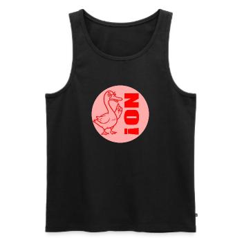 FUNNY GOOSE TEACHER NO - Men's Premium Organic Tank Top - black - Front - Michal (187cm)