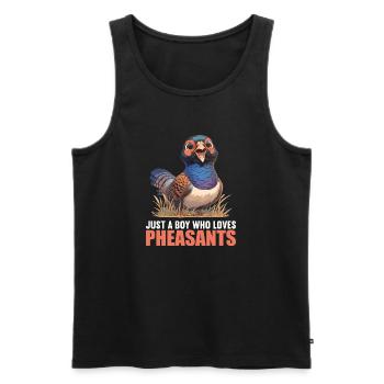 Fasane Fasan - Männer Premium Bio Tank Top - Schwarz - Vorne - Michal (187cm)