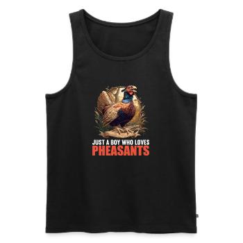 Fasane Fasan - Männer Premium Bio Tank Top - Schwarz - Vorne - Michal (187cm)
