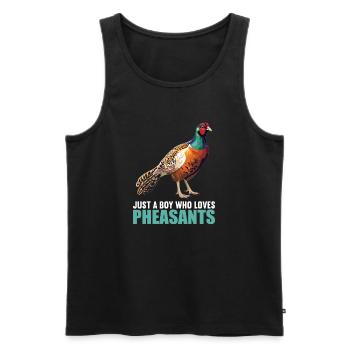 Fasane Fasan - Männer Premium Bio Tank Top - Schwarz - Vorne - Michal (187cm)
