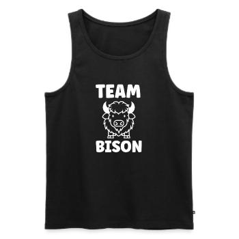 bison - Men's Premium Organic Tank Top - black - Front - AI Model Male 178 light (178cm)