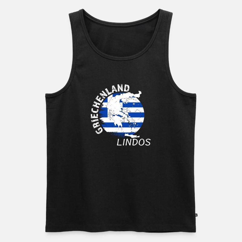 Lindos - Männer Premium Bio Tank Top - Schwarz
