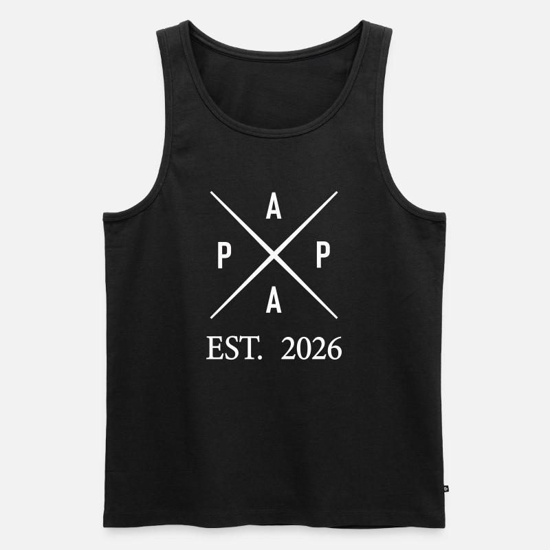 Papa Est. 2026 - Männer Premium Bio Tank Top - Schwarz