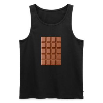 Schokolade - Männer Premium Bio Tank Top - Schwarz - Vorne - Michal (187cm)