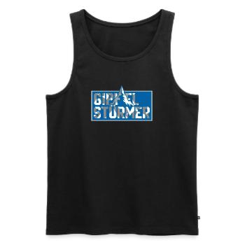 Gipfel Sturmer Mountain Top Logo - Men's Premium Organic Tank Top - black - Front - AI Model Male 178 light (178cm)