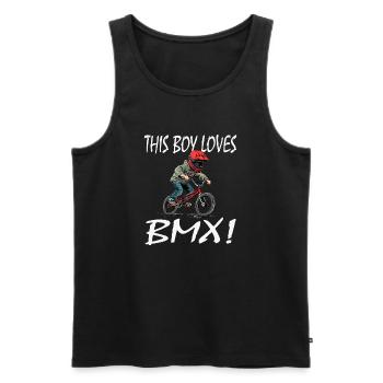 Ce gamin adore le BMX - Débardeur bio Premium Homme - noir - Devant - Michal (187cm)